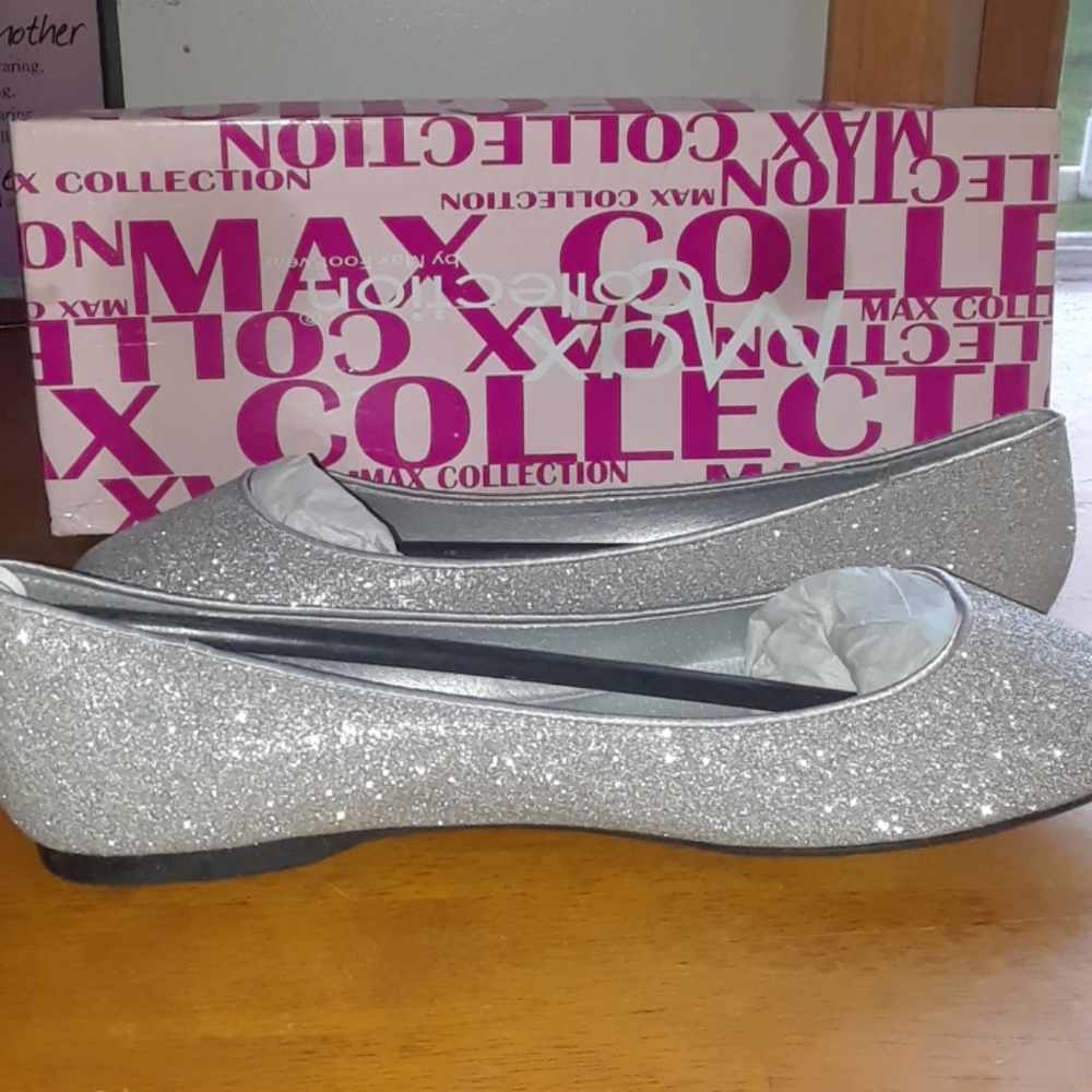 Silver sparkling shoes
